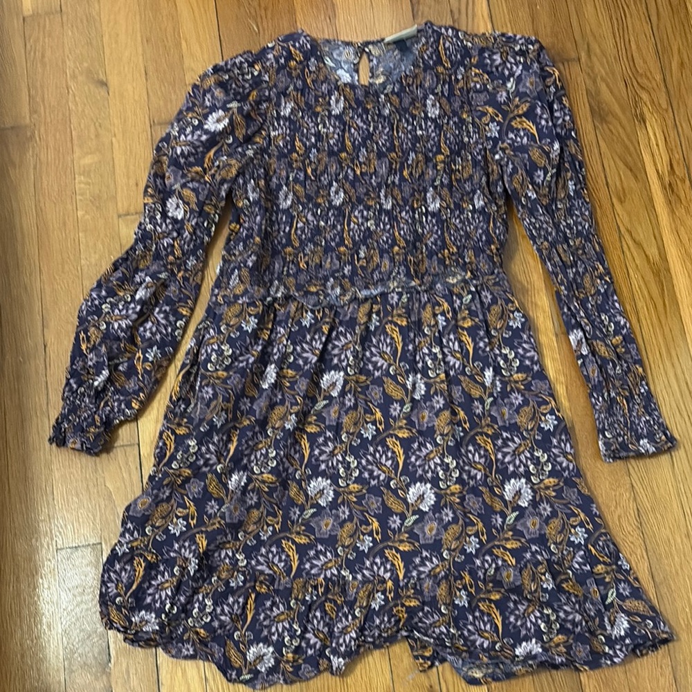 Universal Thread Purple Smocked Sundress with Bishop Sleeves